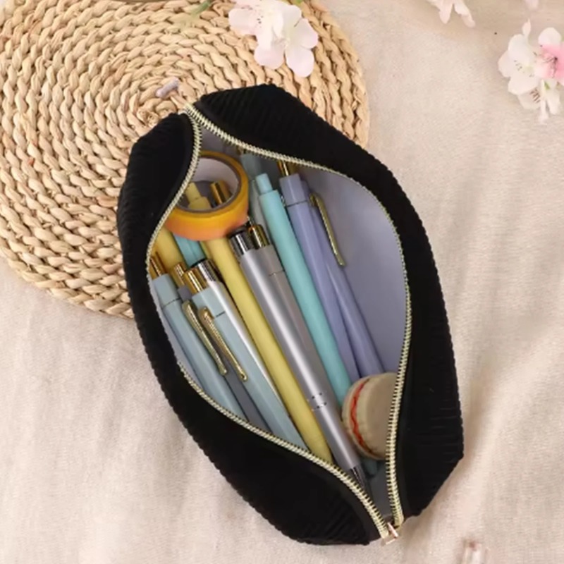 Beauty Makeup School - Bolsa de Maquiagem Portátil em Corduroy,