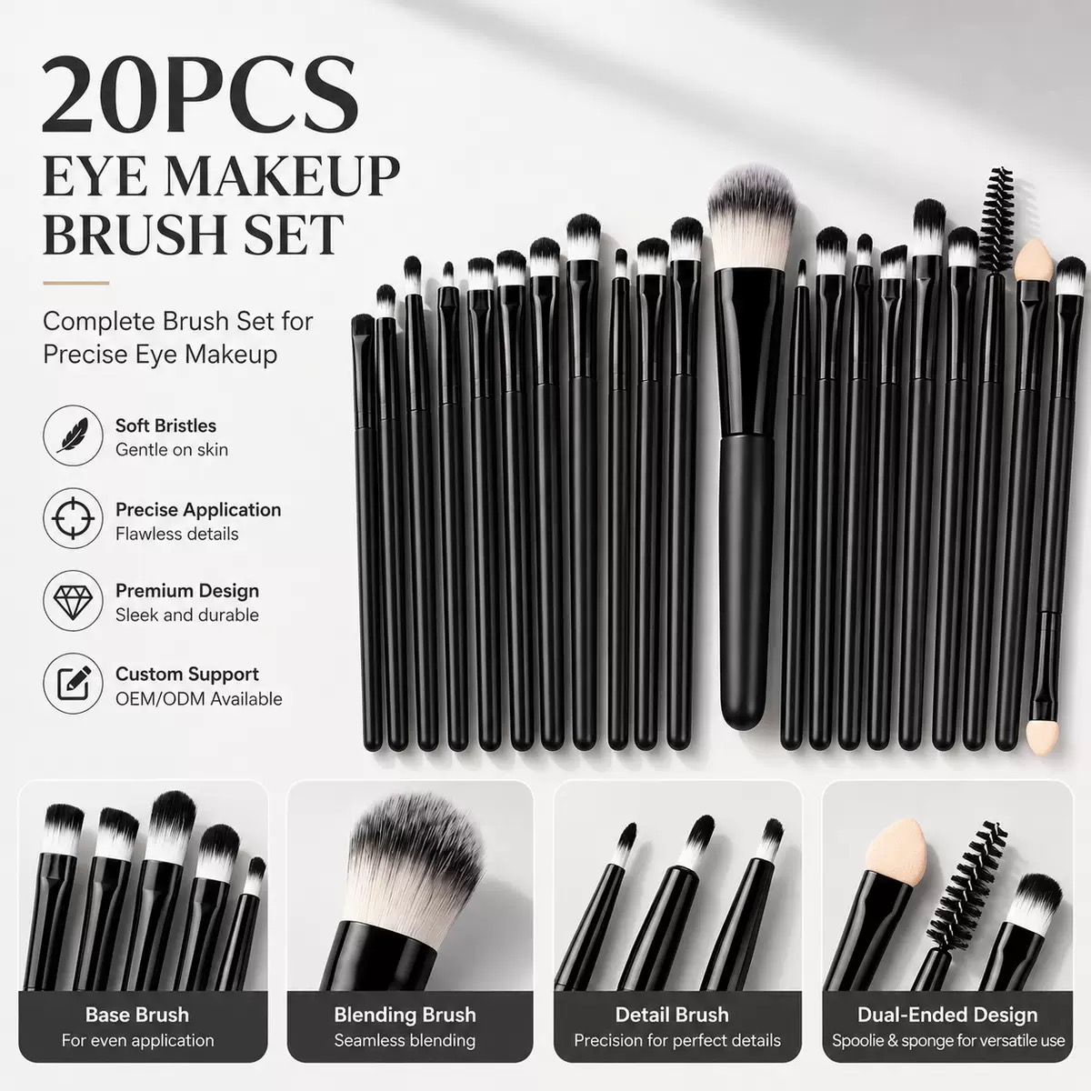Beauty Makeup Store - Conjunto de 20 Pincéis de Maquiagem