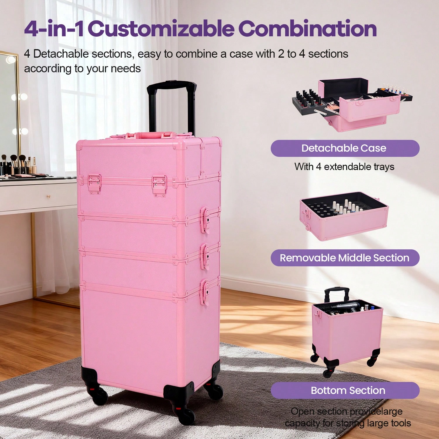 Maleta de Maquiagem com Rodas  - Beauty Makeup Trolley avaliação e preço